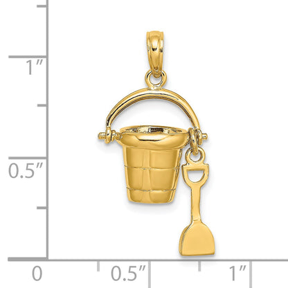 14K 3-D MYRTLE BEACH Bucket and Moveable Shovel Charm