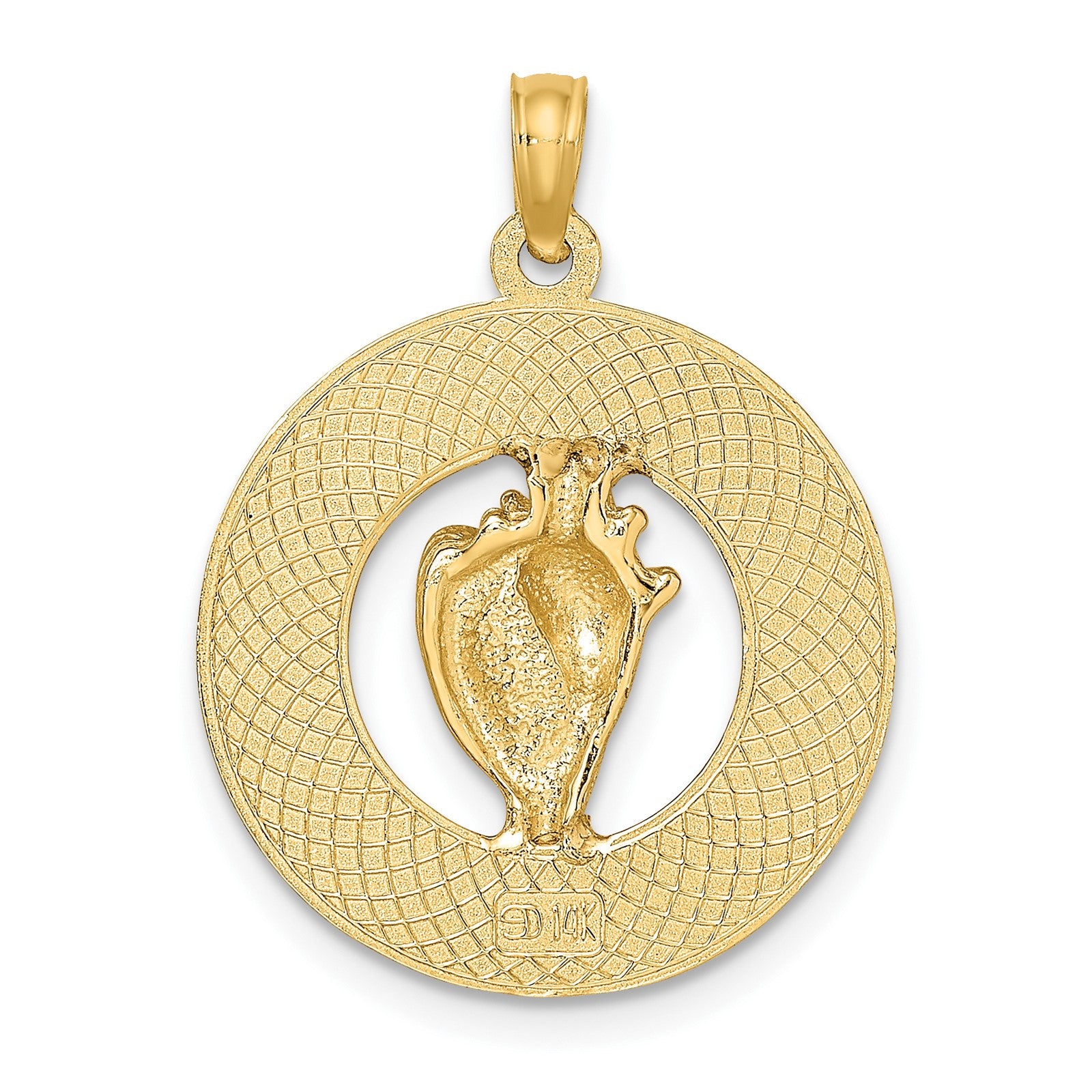 14K KEY WEST with Conch Shell Circle Charm
