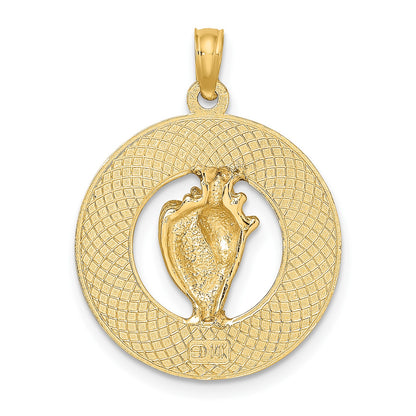 14K KEY WEST with Conch Shell Circle Charm