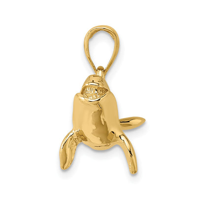 14K 3-D High Polished Bowhead Whale Charm