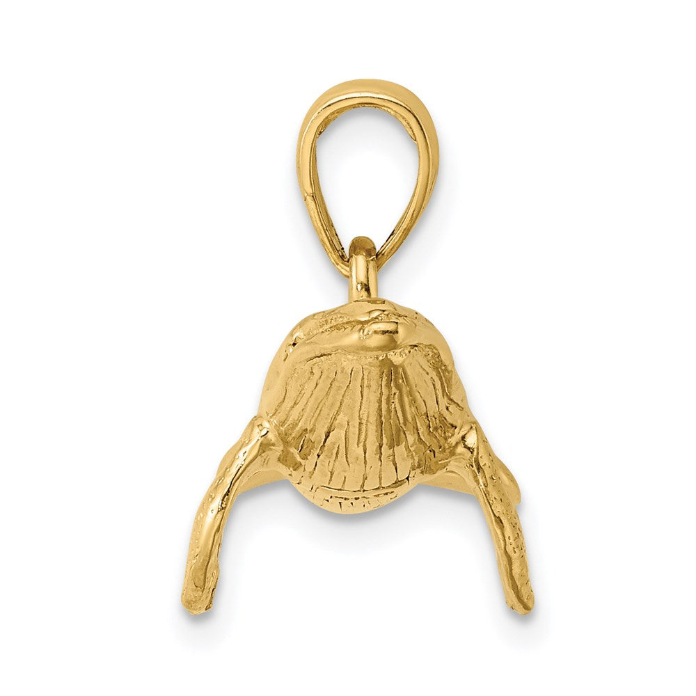 14K 3-D Textured Underside Humpback Whale Charm