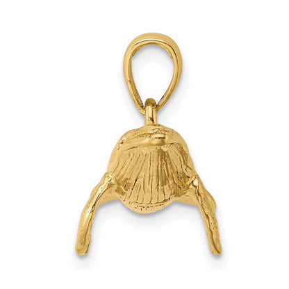 14K 3-D Textured Underside Humpback Whale Charm