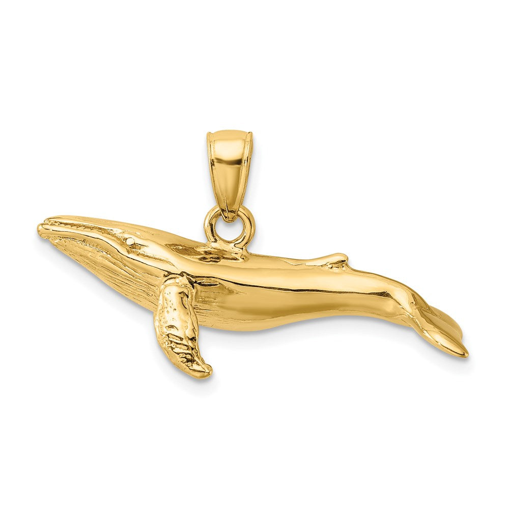 14K 3-D Textured Underside Humpback Whale Charm