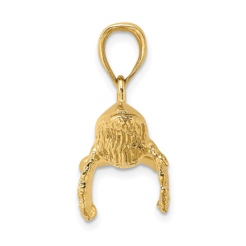 14K 3-D Textured Underside Humpback Whale Charm