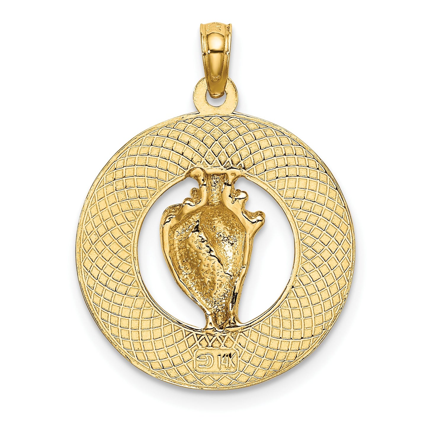 14K SANIBEL with Conch Shell Circle Charm