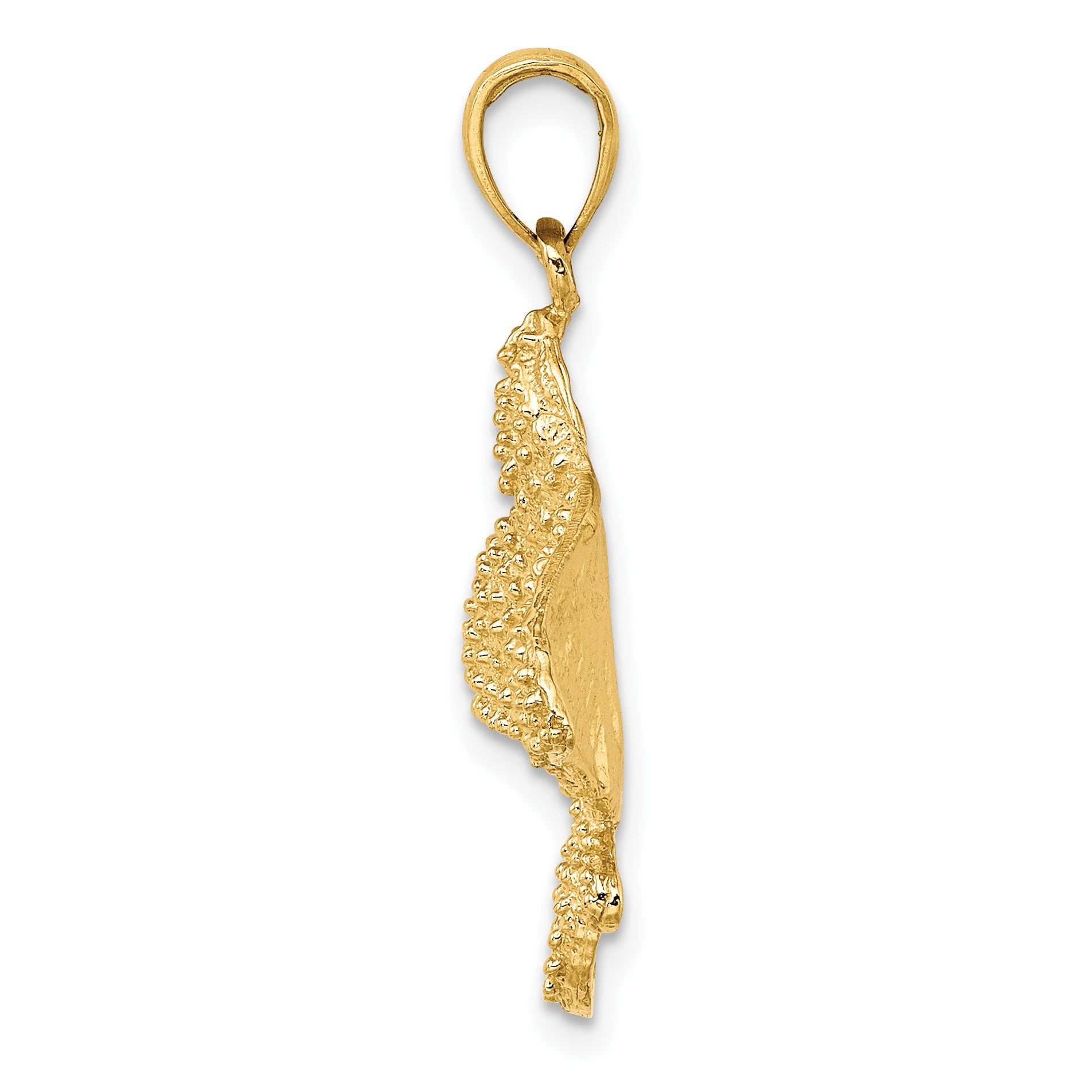 14K Textured Spotted Eagle Ray Charm