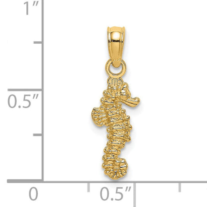 14K 3-D Mini Seahorse Charm