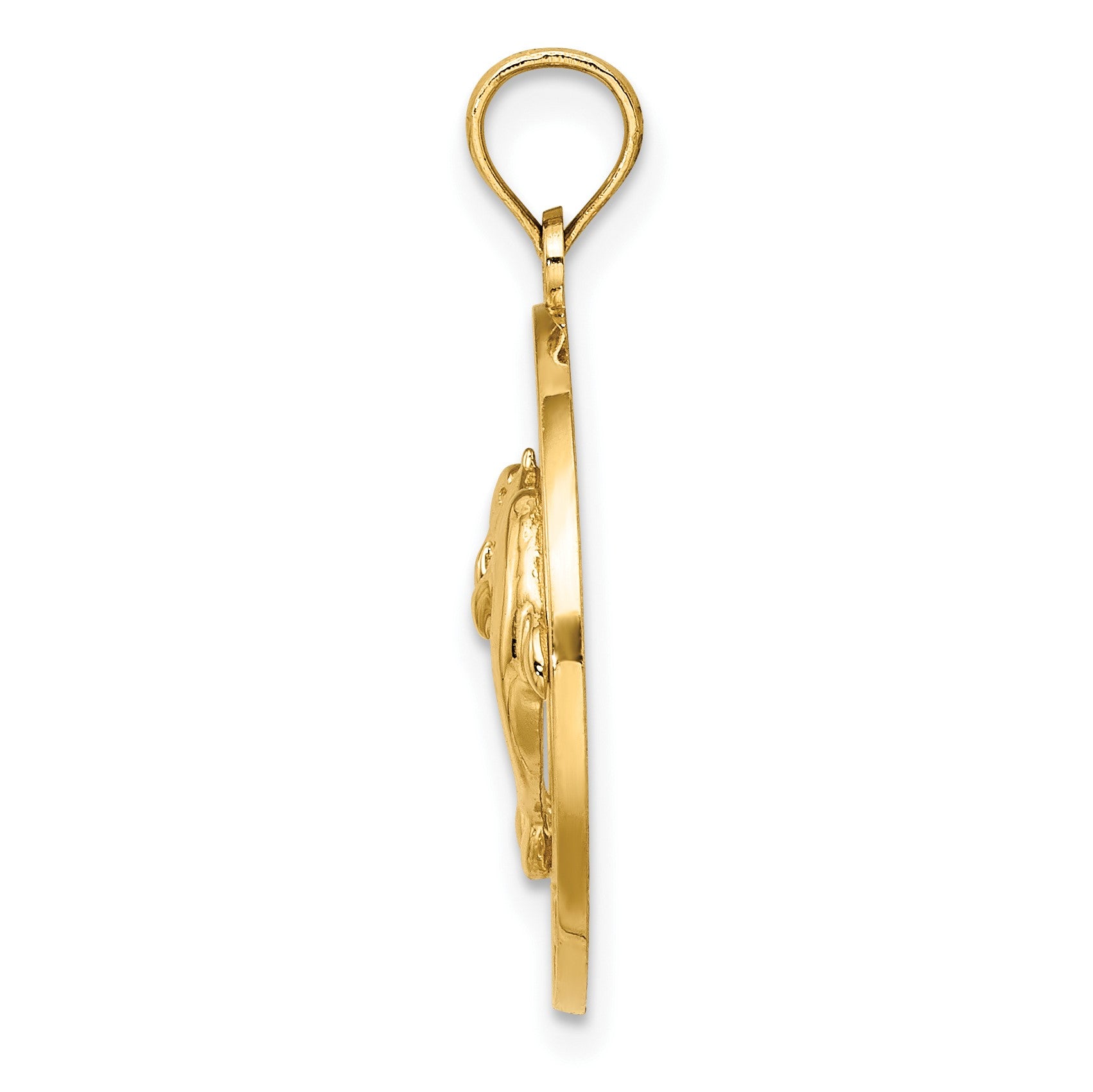 14K FLORIDA with Dolphins Circle Charm