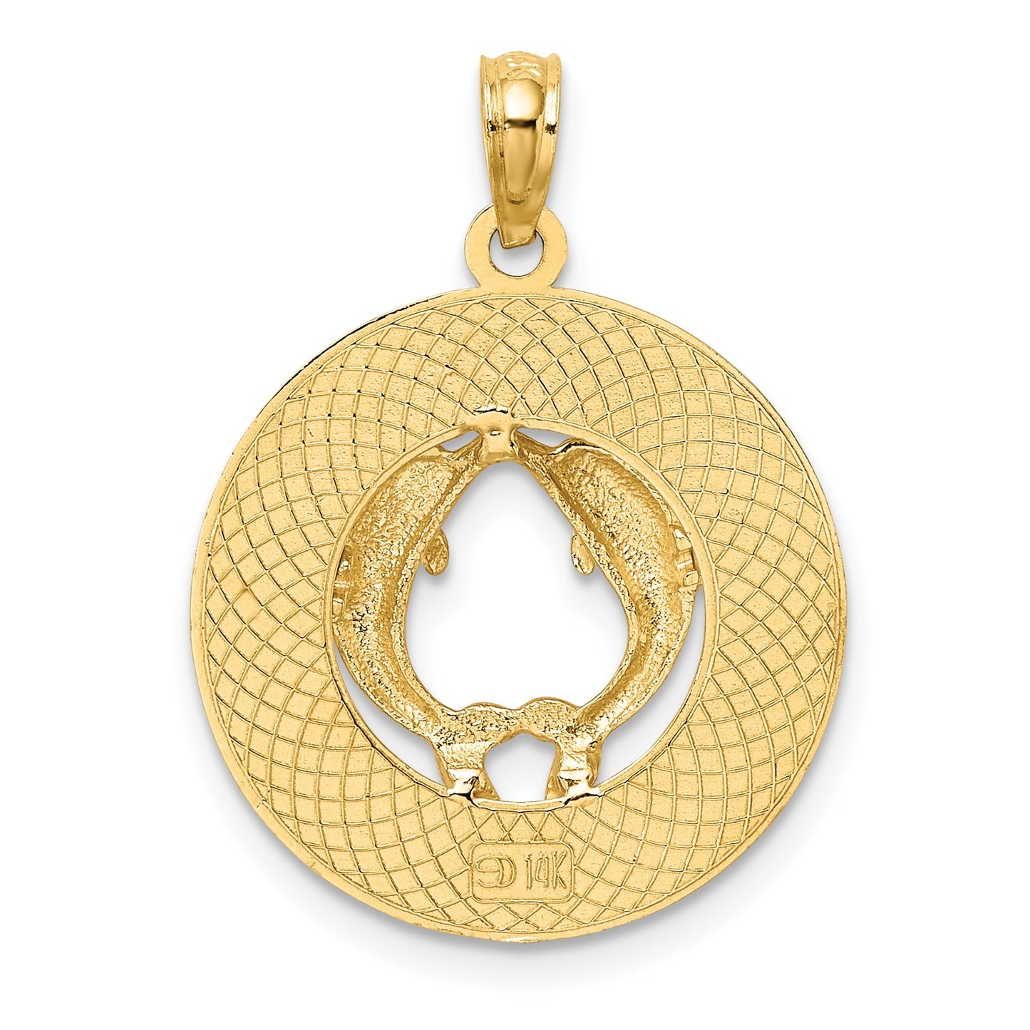 14K FLORIDA with Dolphins Circle Charm