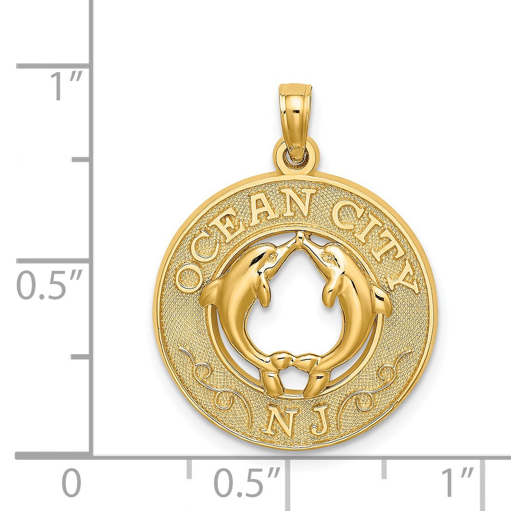 14K OCEAN CITY NJ with Dolphins Charm