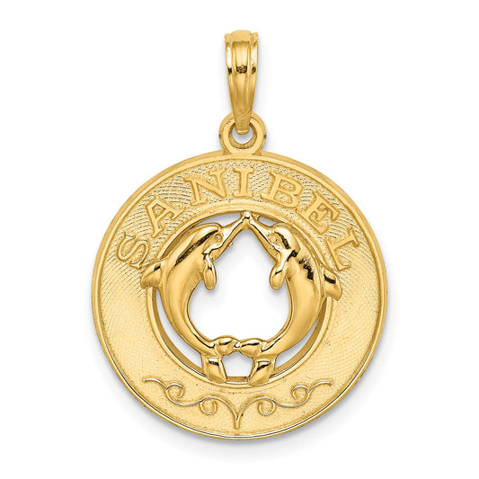14K SANIBEL with Dolphins Circle Charm