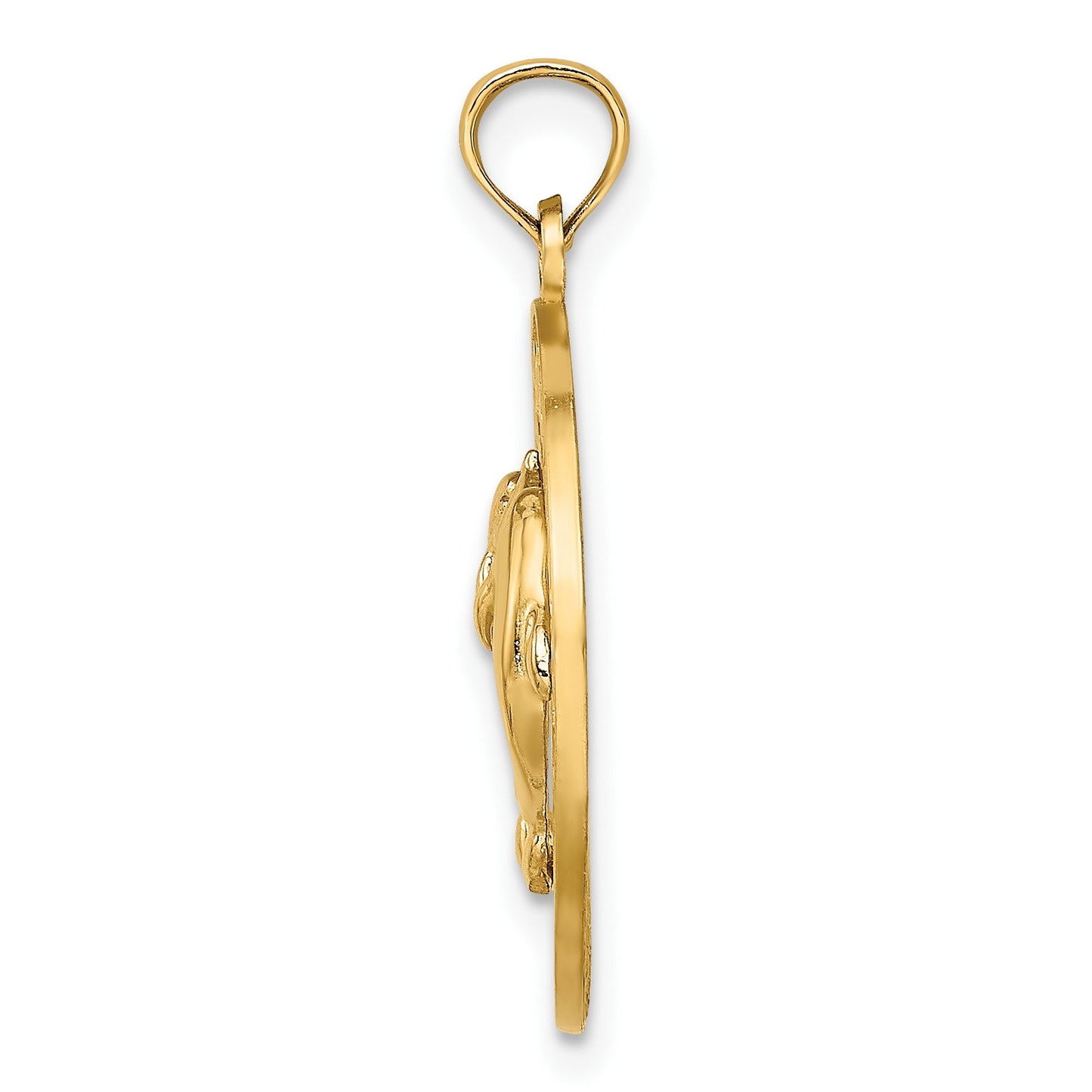 14K MARCO ISLAND Circle with Dolphins Charm