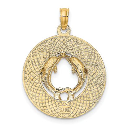 14K MARCO ISLAND Circle with Dolphins Charm