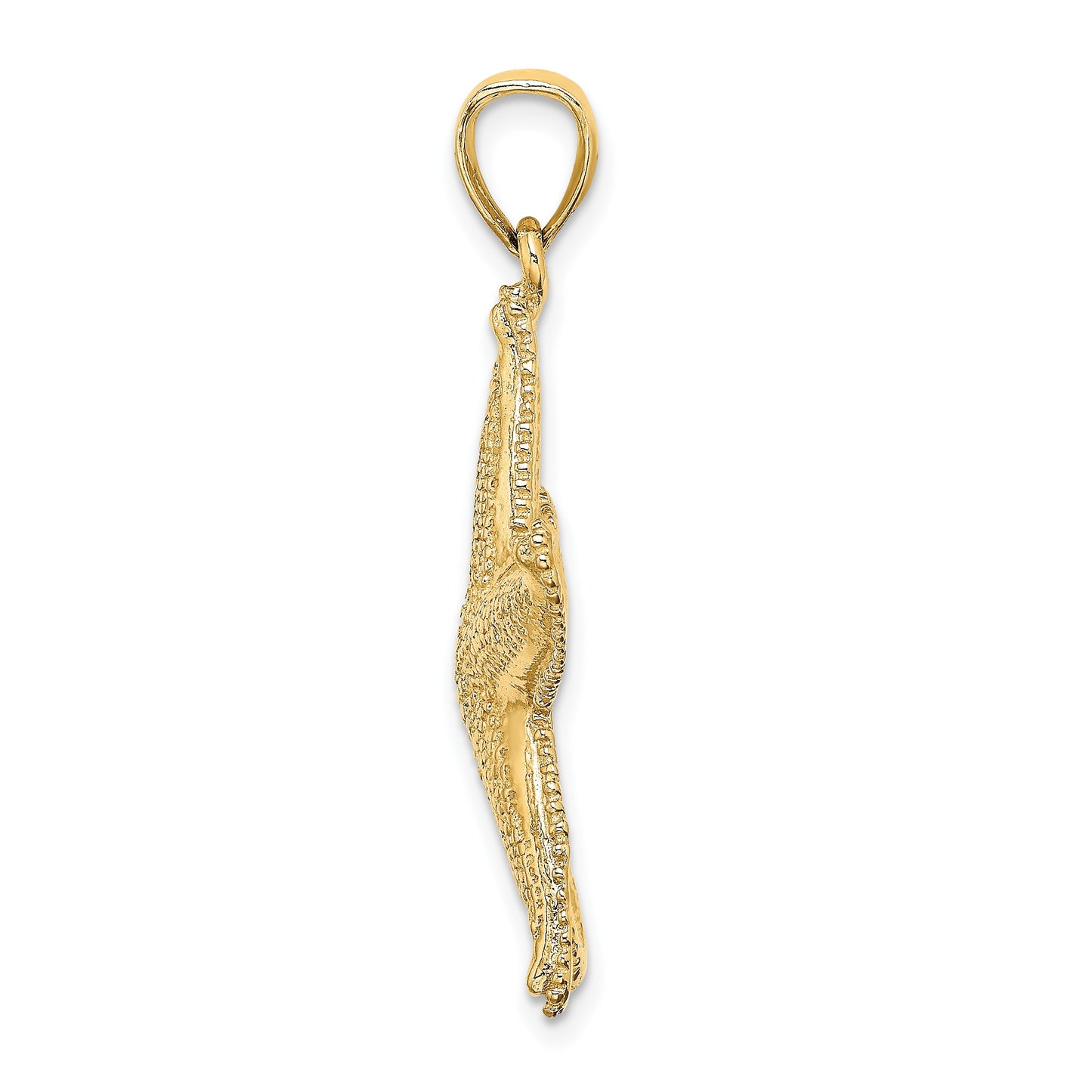 14K Textured Starfish Charm