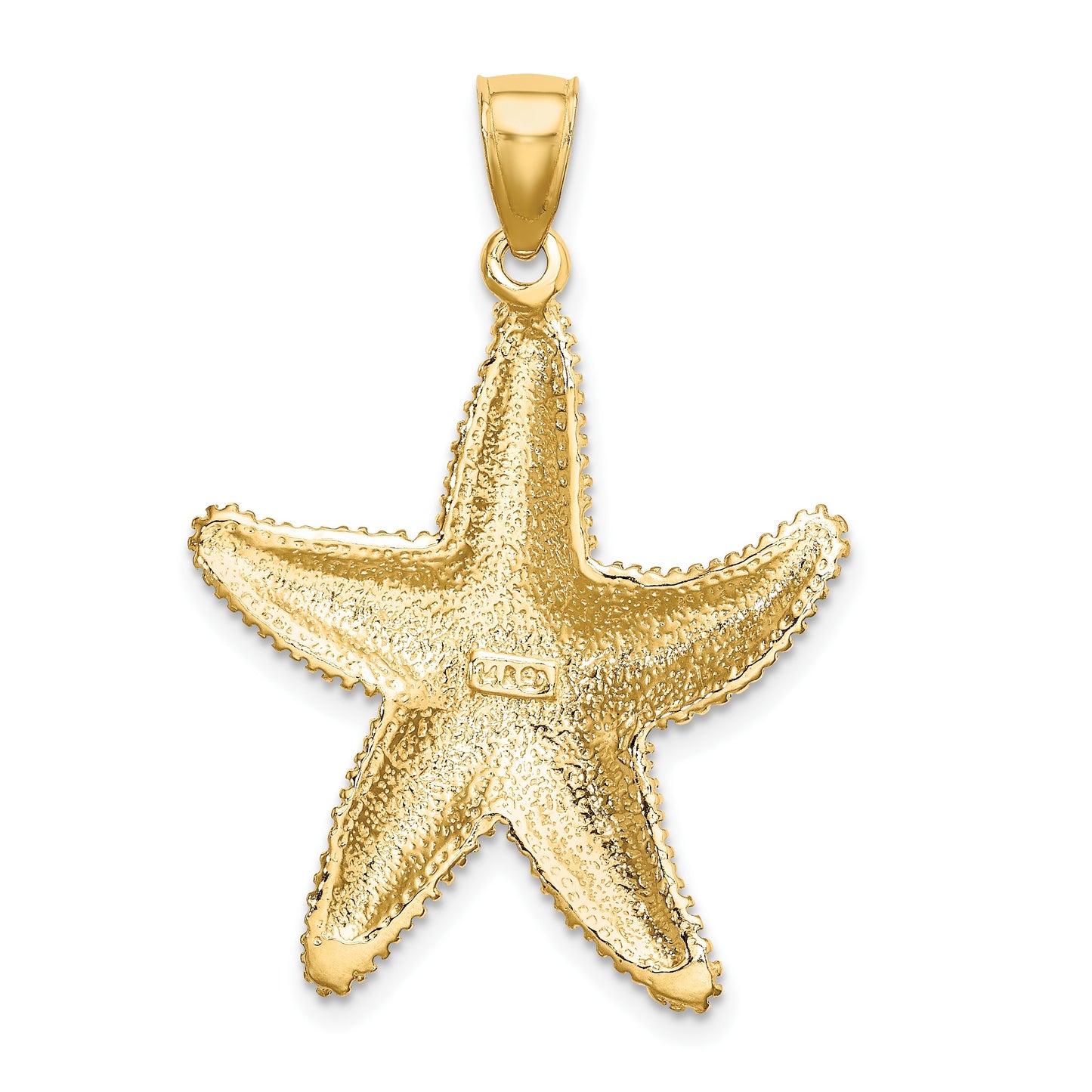 14K Textured Starfish Charm