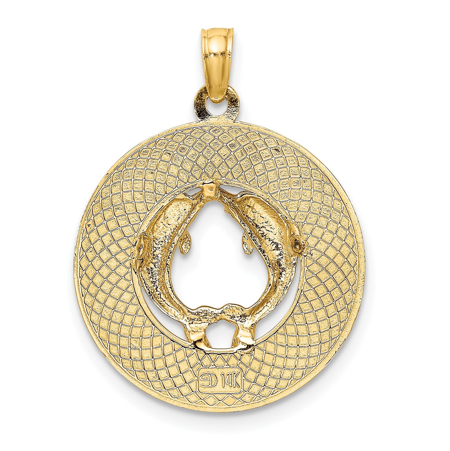 14K SARASOTA with Dolphins Circle Charm