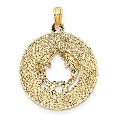 14K SARASOTA with Dolphins Circle Charm