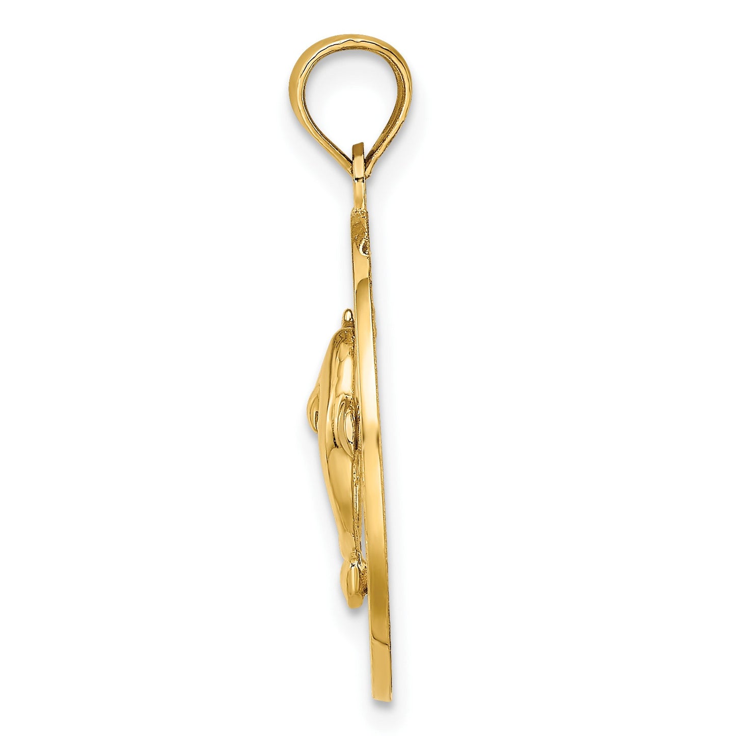 14K SAINT AUGUSTINE with Dolphins Circle Charm