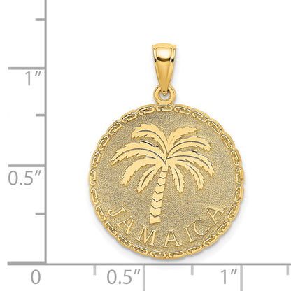 14K JAMAICA and Palm Tree Disk Charm