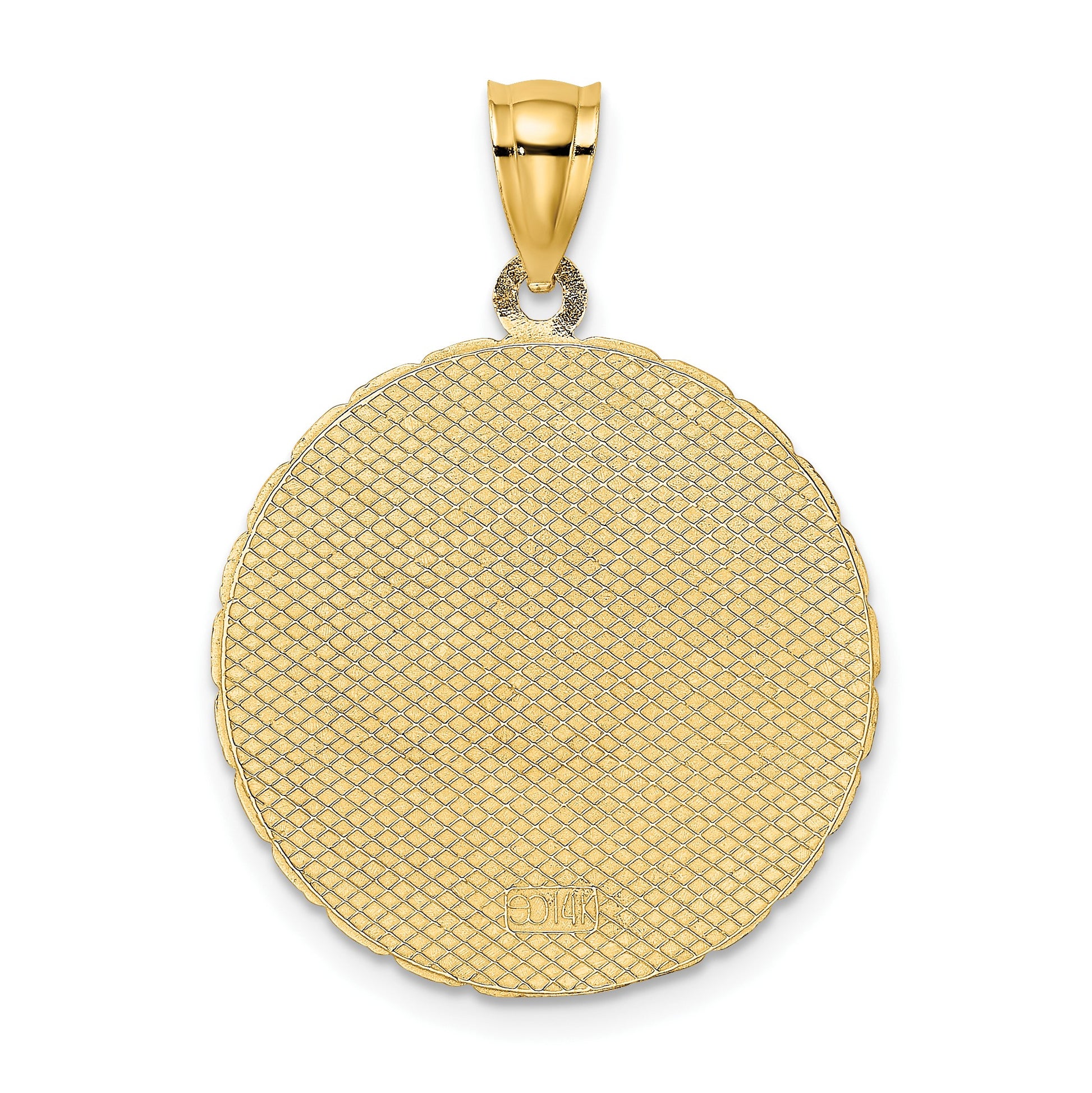 14K JAMAICA and Dolphins Disk Charm