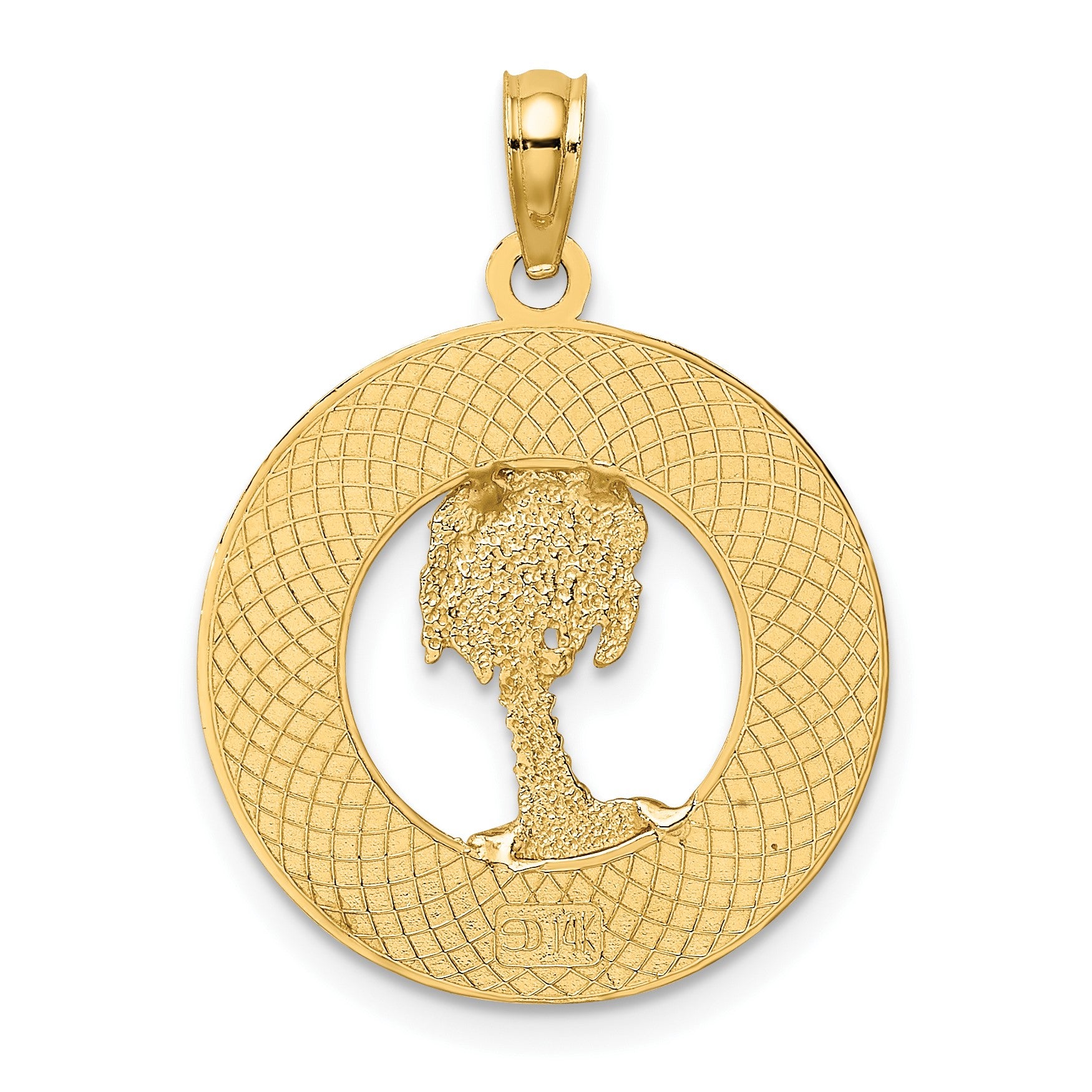 14K FLORIDA with Palm Tree Circle Charm