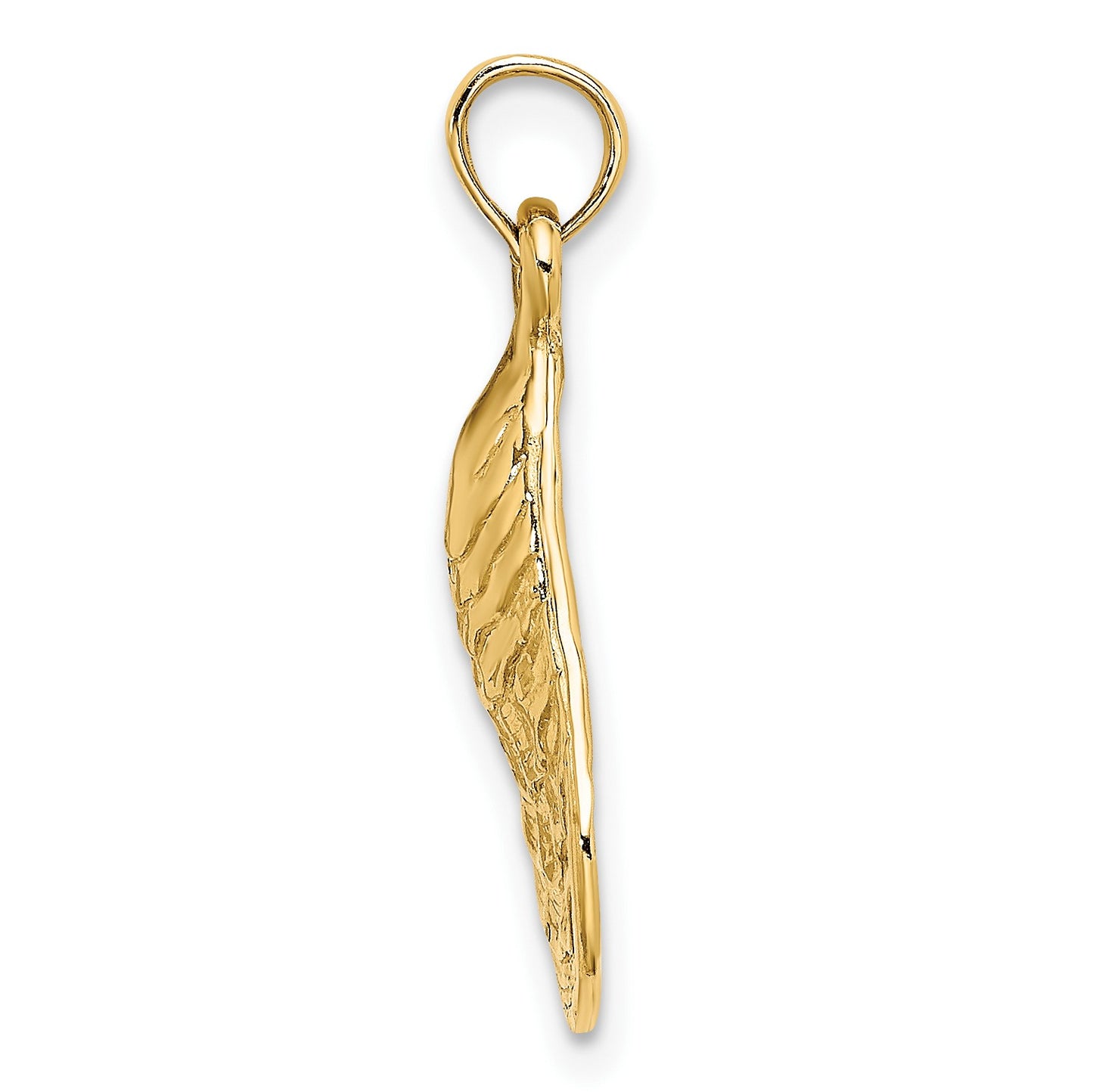 14K Textured and Polished Oyster Shell Charm