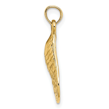14K Textured and Polished Oyster Shell Charm