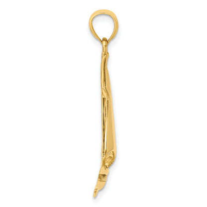 14K Polished Sailboat Charm