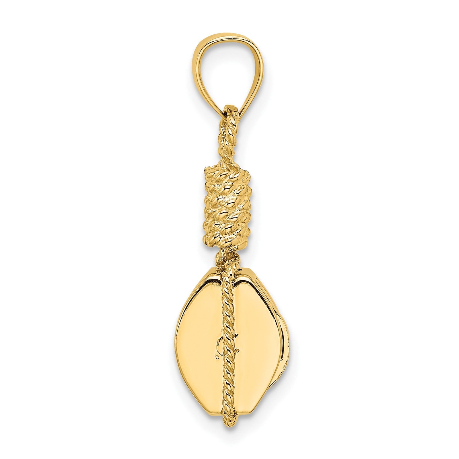 14K 3-D Block Mariners Pulley Charm