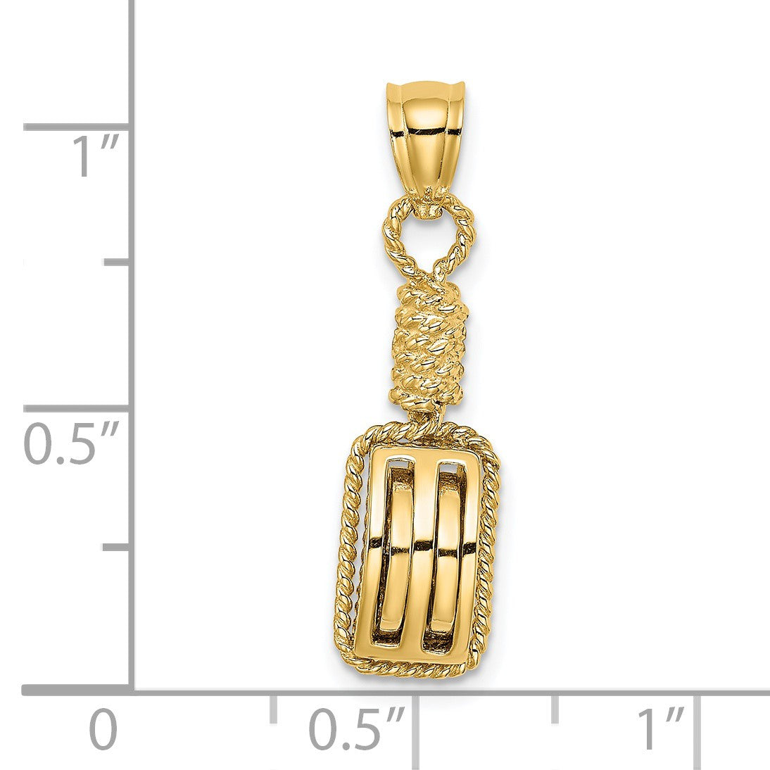 14K 3-D Block Mariners Pulley Charm
