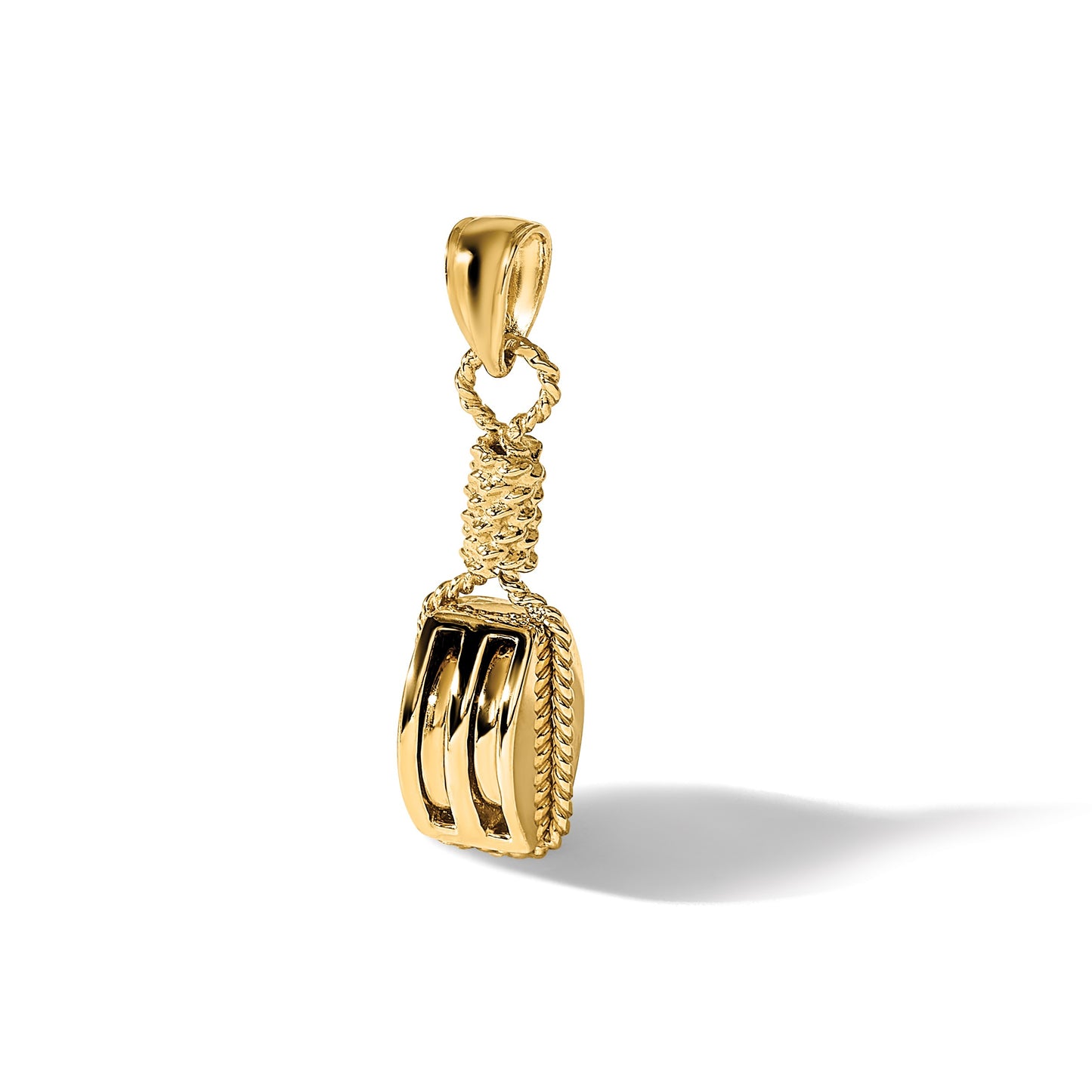 14K 3-D Block Mariners Pulley Charm