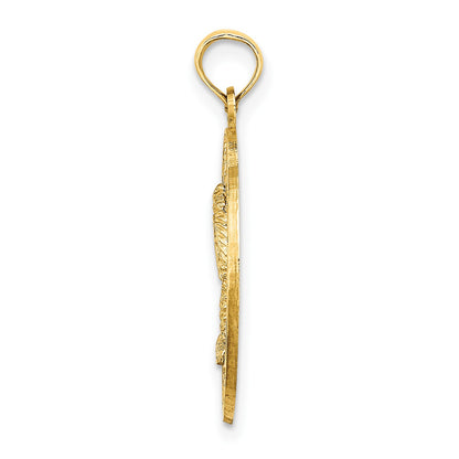 14K MYRTLE BEACH with Palm Tree Circle Charm