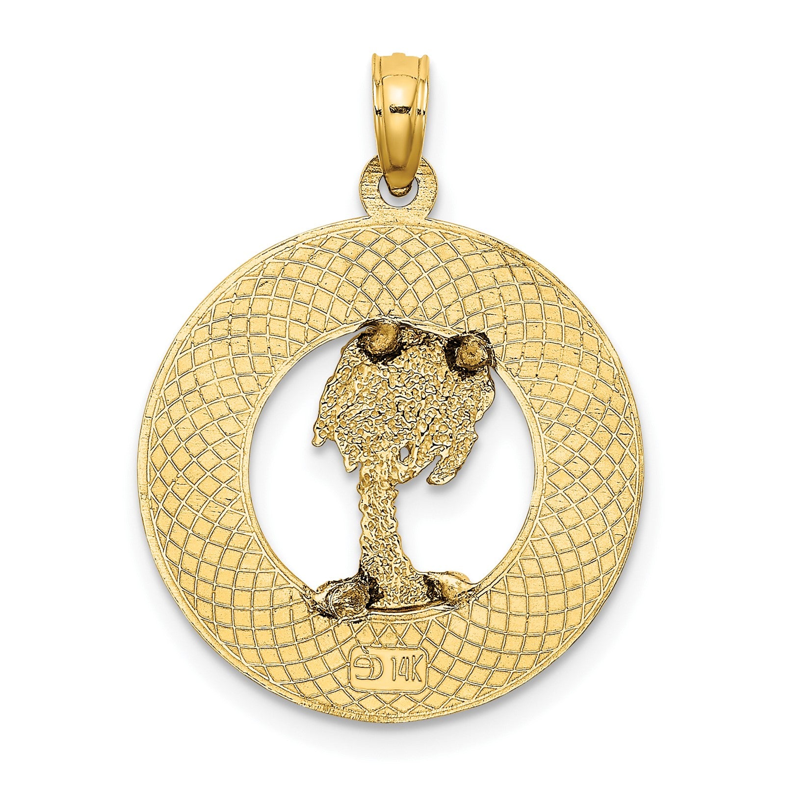 14K MYRTLE BEACH with Palm Tree Circle Charm