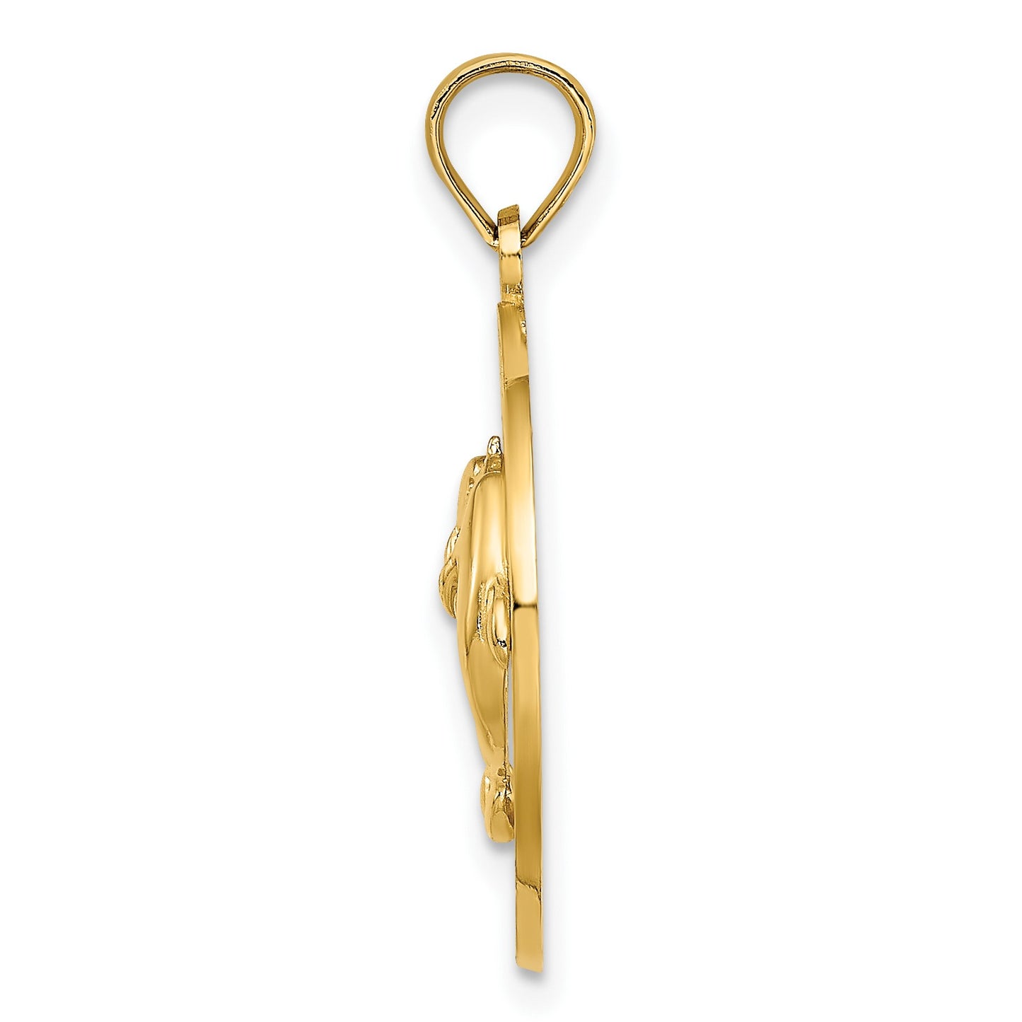 14K JAMAICA with Dolphins Circle Charm