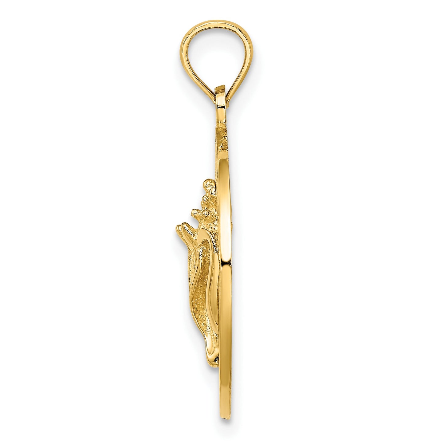14K JAMAICA Circle with Conch Shell Charm