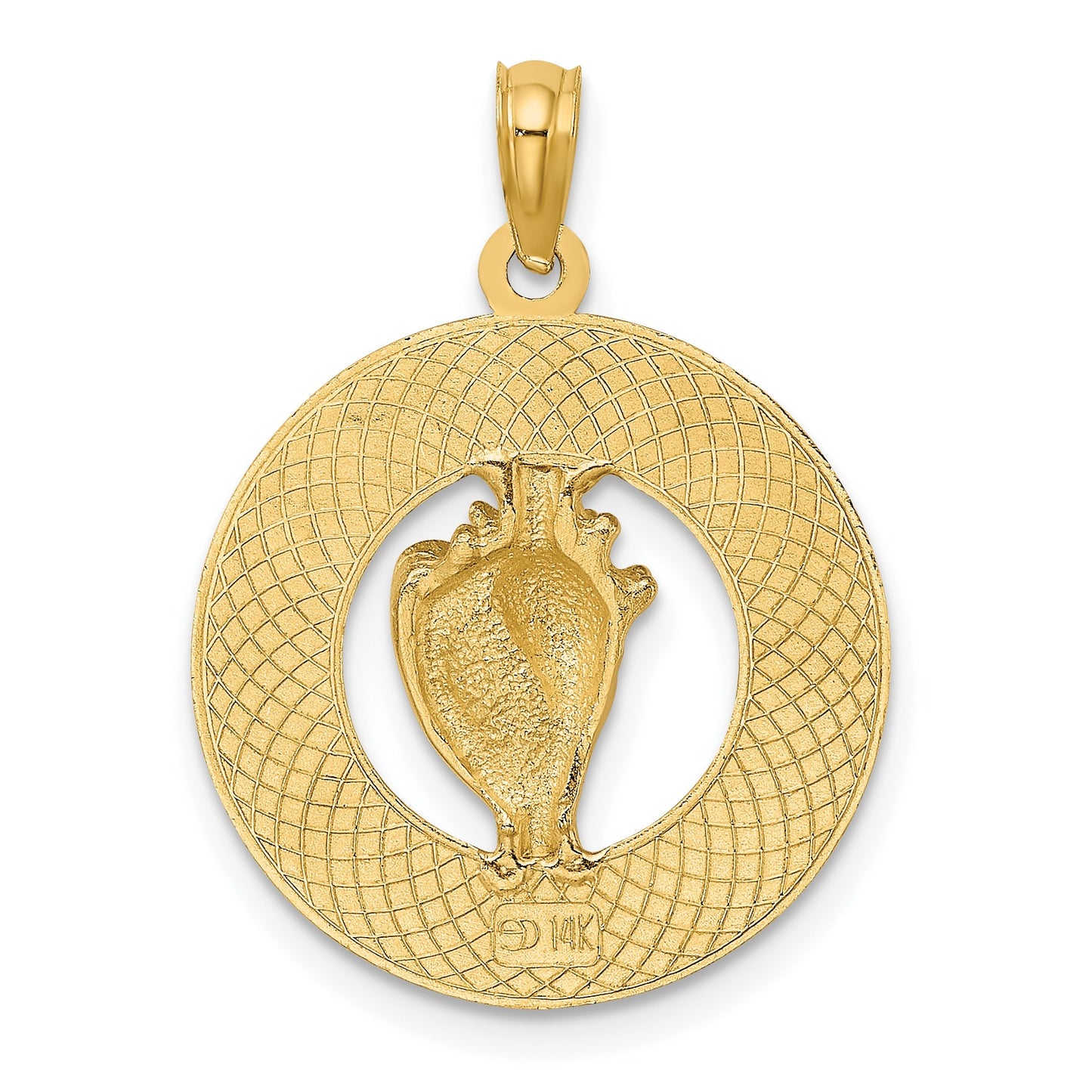 14K JAMAICA Circle with Conch Shell Charm