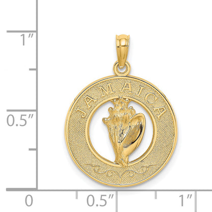 14K JAMAICA Circle with Conch Shell Charm