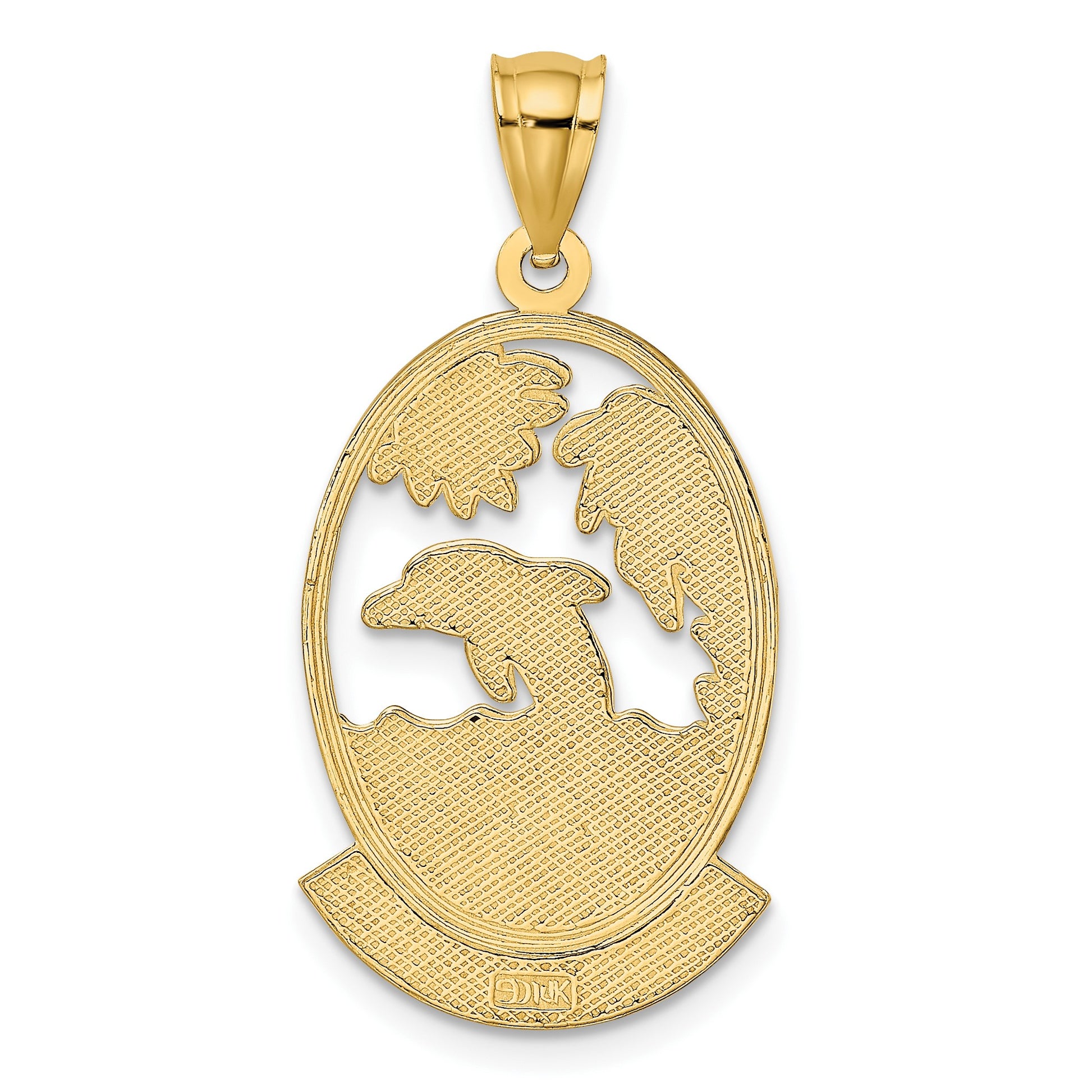 14K JAMAICA with Dolphin Sunset Scene Charm