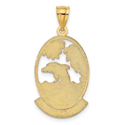14K JAMAICA with Dolphin Sunset Scene Charm