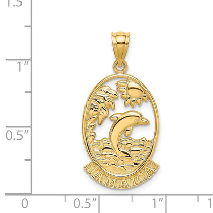 14K JAMAICA with Dolphin Sunset Scene Charm