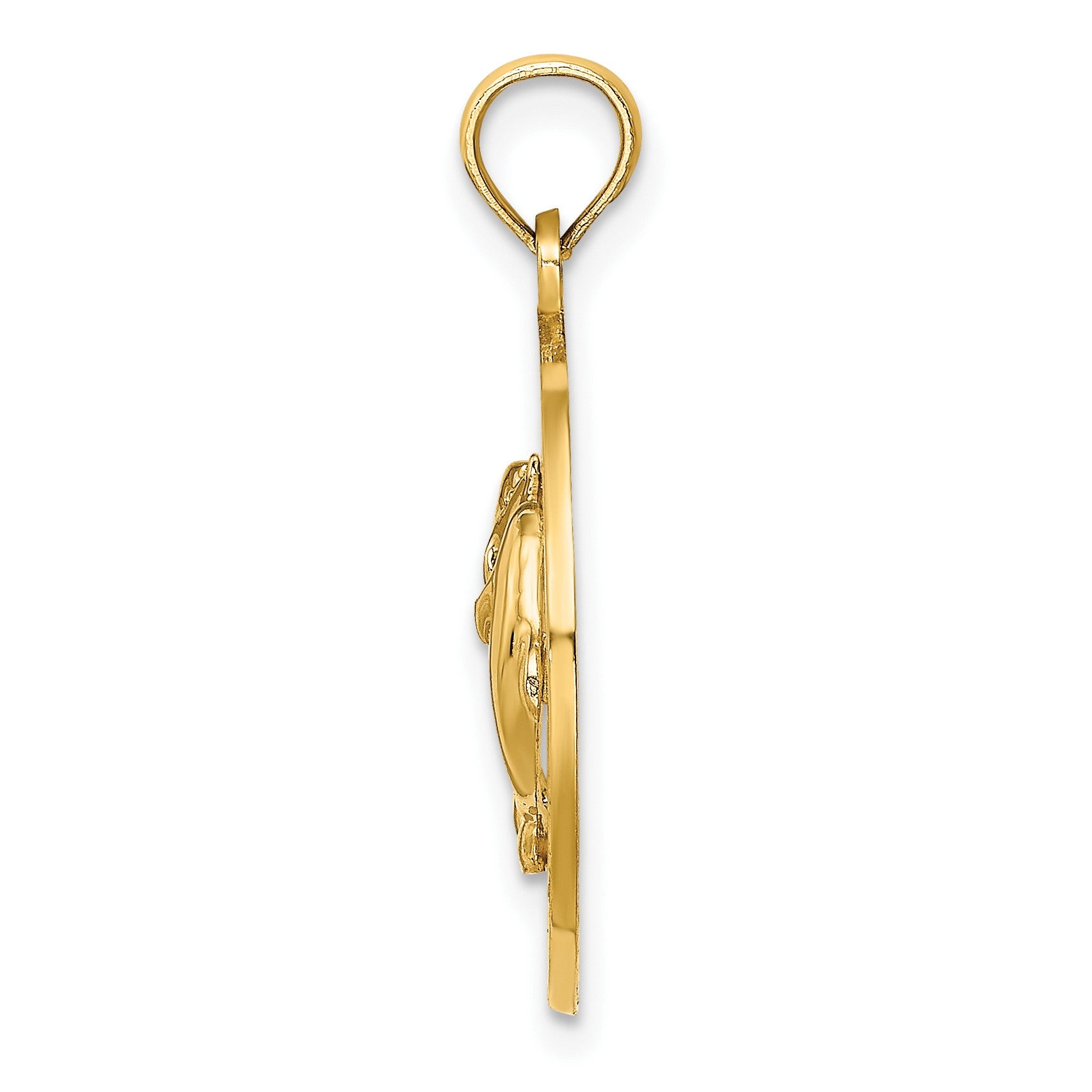 14K CANCUN with Dolphins Circle Charm