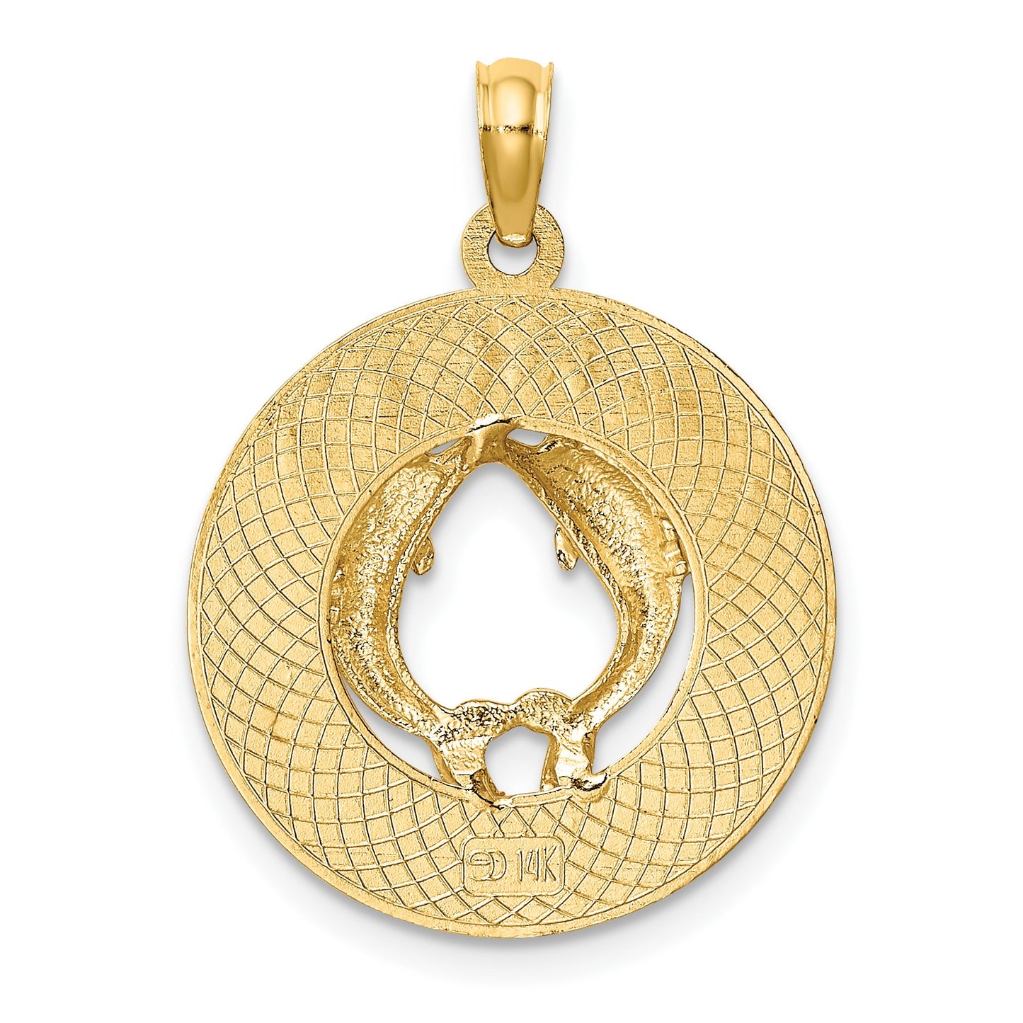 14K CANCUN with Dolphins Circle Charm