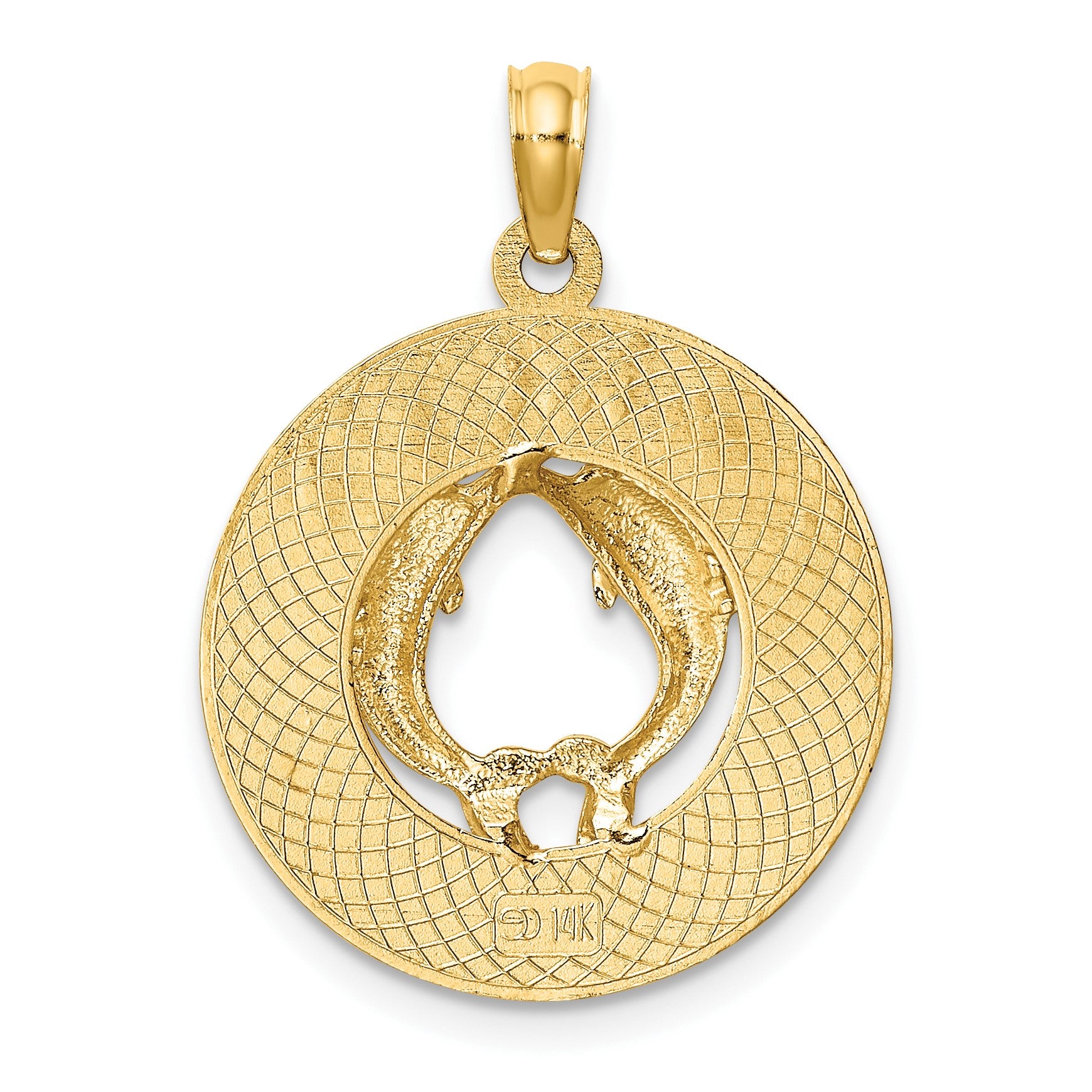 14K CANCUN with Dolphins Circle Charm