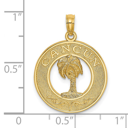 14K CANCUN with Palm Tree Circle Charm