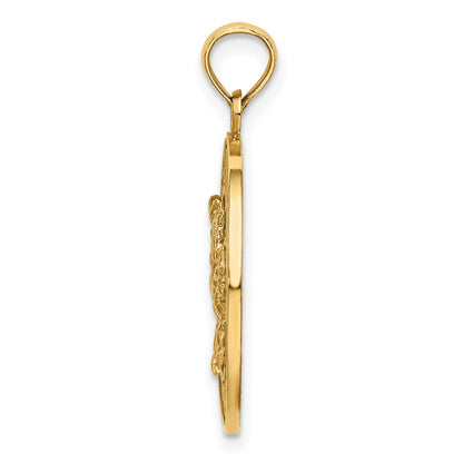 14K TURKS AND CAICOS Circle with Crab Charm