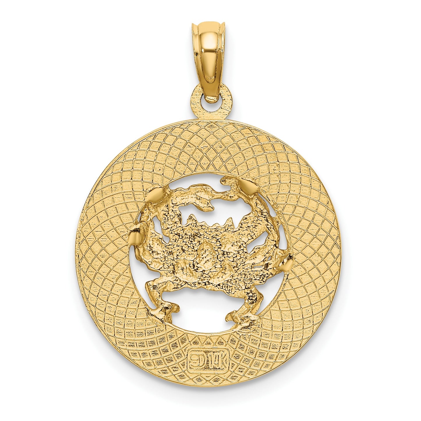 14K TURKS AND CAICOS Circle with Crab Charm