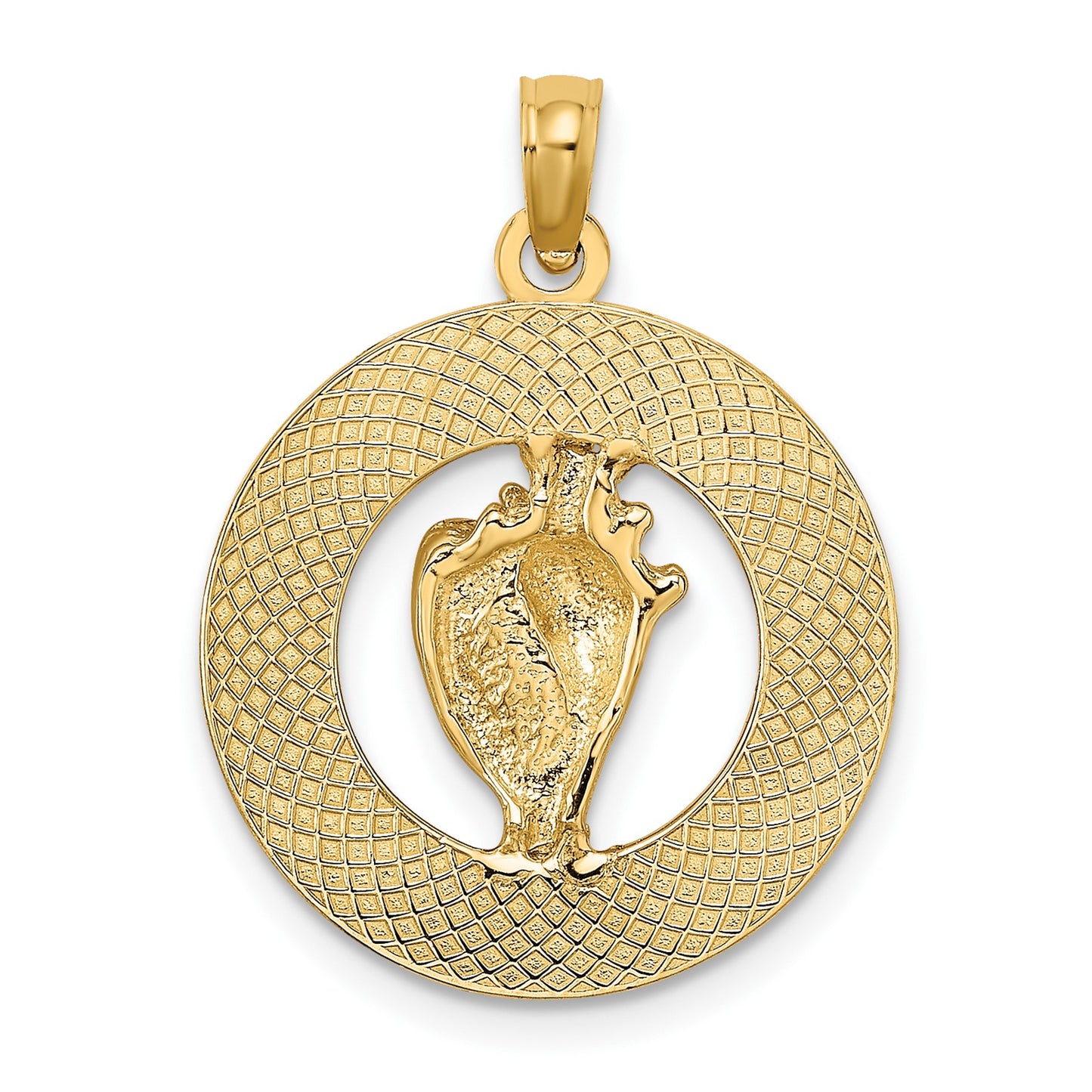 14K BAHAMAS with Conch Shell Circle Charm