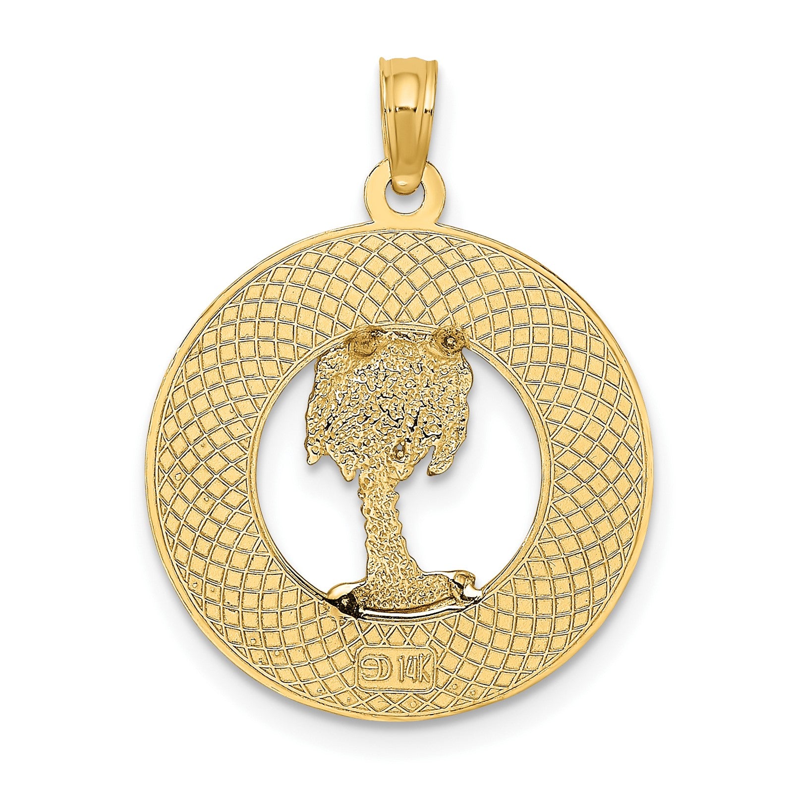 14K KEY WEST with Palm Tree Circle Charm