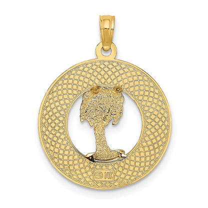 14K KEY WEST with Palm Tree Circle Charm