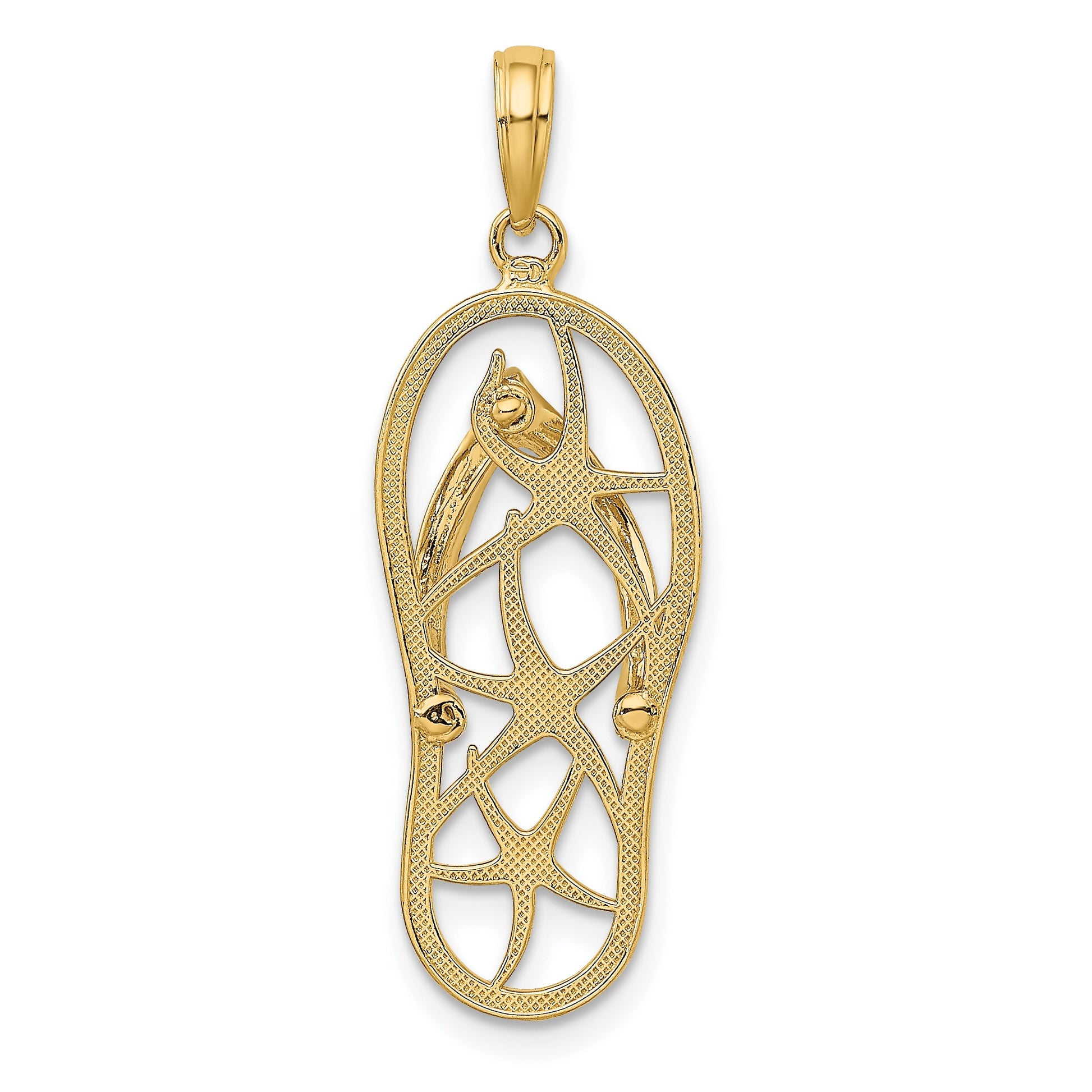 14K Multi Starfish Flip-Flop Charm